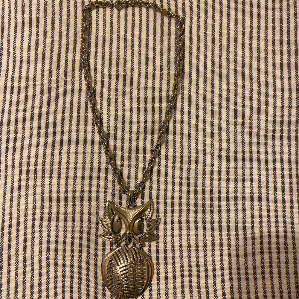Gold Owl Pendant Necklace